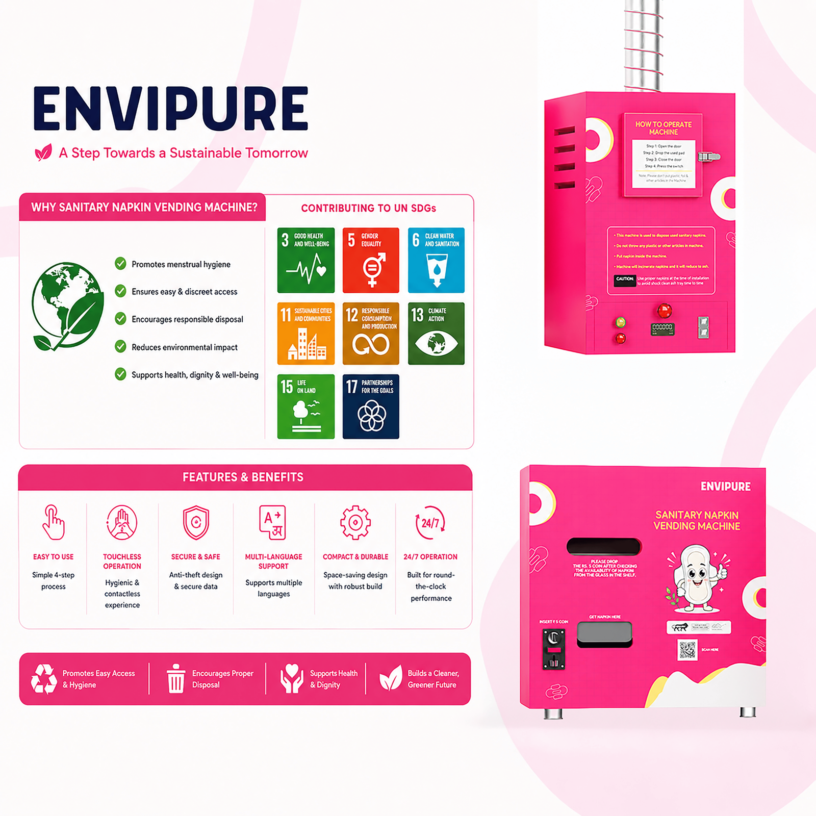 Sanitary Pad Vending / Disposal Machine