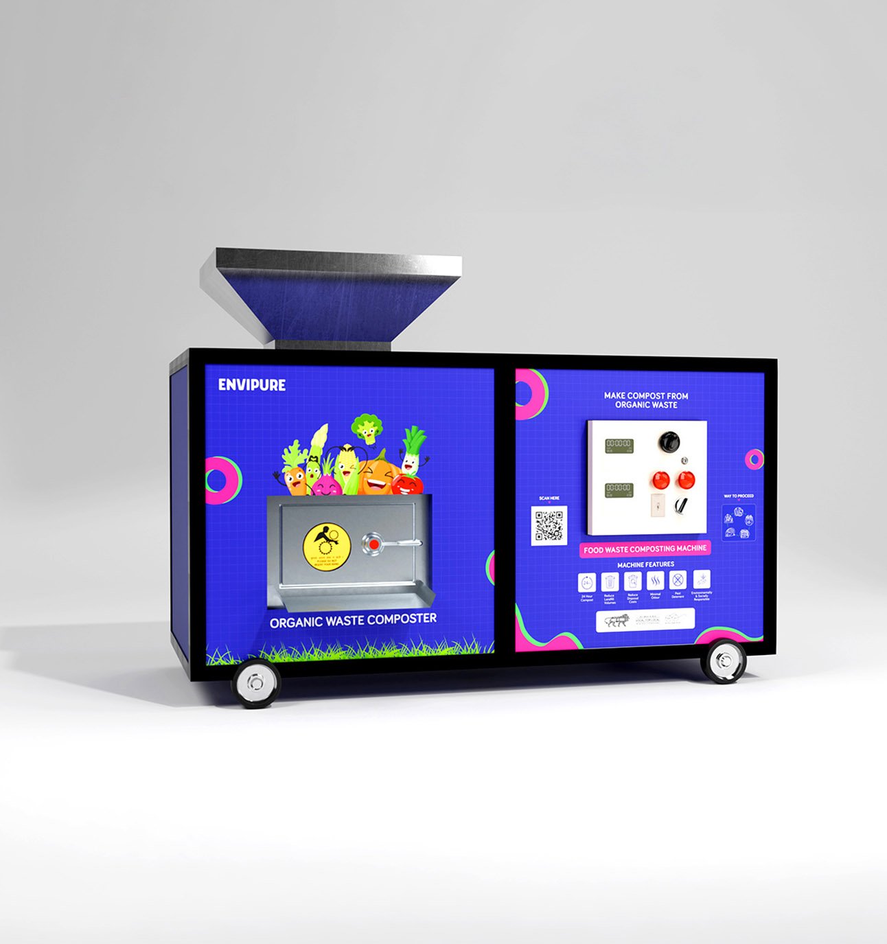 Food waste composting machine and organic waste composter