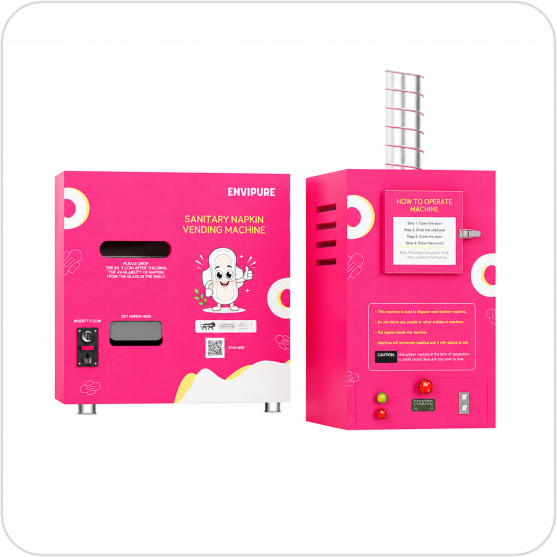 Envipure sanitary napkin vending and disposal machines